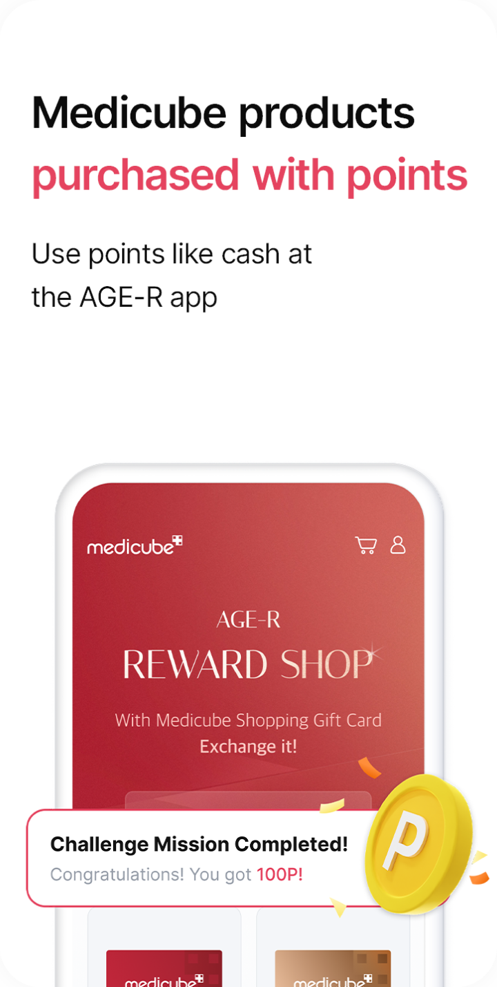 Medicube products purchased with points